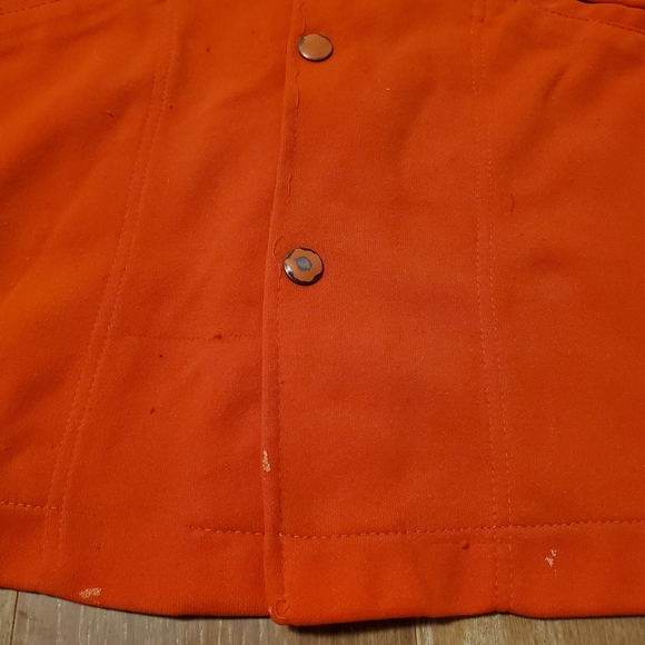 Vintage 1980s Orange White Embroidered Lightweight Varsity Jacket Large 80s #76 - Picture 10 of 16